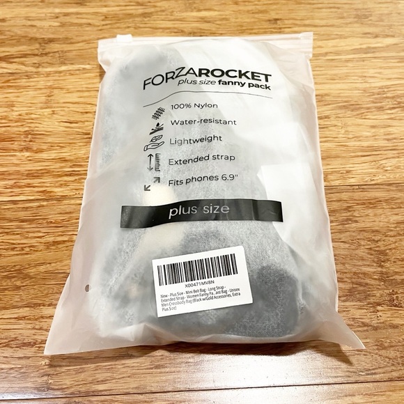 NWT! Plus Size Black Belt Bag Fanny Pack Crossbody Adjustable Strap 40-70" waist - Picture 9 of 16